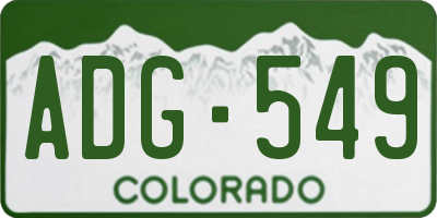 CO license plate ADG549