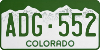 CO license plate ADG552