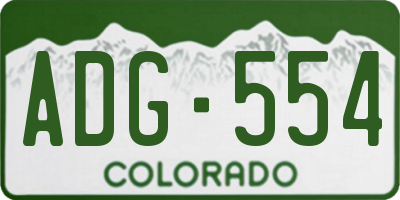 CO license plate ADG554