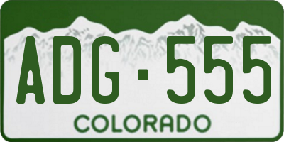 CO license plate ADG555