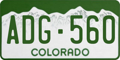 CO license plate ADG560
