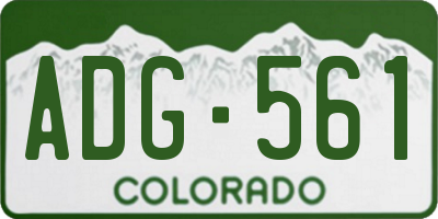 CO license plate ADG561