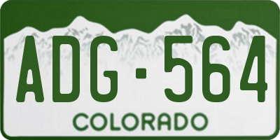 CO license plate ADG564