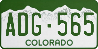 CO license plate ADG565