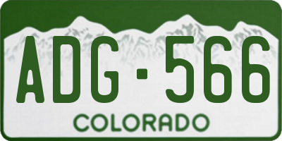 CO license plate ADG566