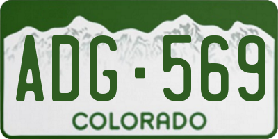 CO license plate ADG569