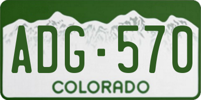 CO license plate ADG570