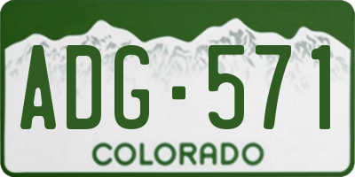CO license plate ADG571