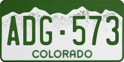 CO license plate ADG573