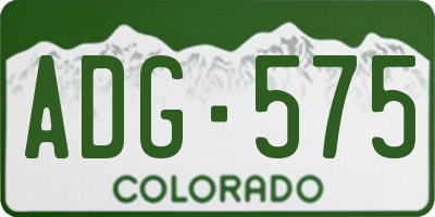 CO license plate ADG575