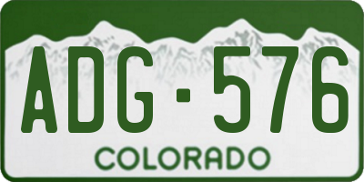 CO license plate ADG576