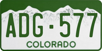 CO license plate ADG577