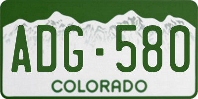 CO license plate ADG580