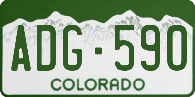 CO license plate ADG590