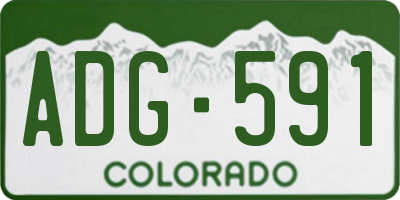 CO license plate ADG591