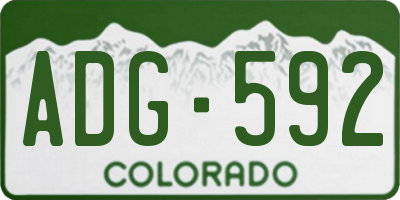 CO license plate ADG592
