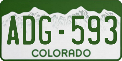 CO license plate ADG593