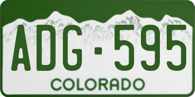 CO license plate ADG595