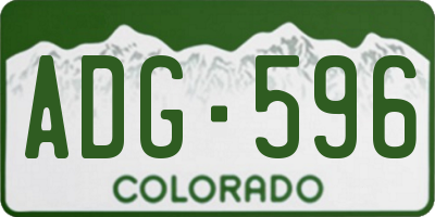 CO license plate ADG596