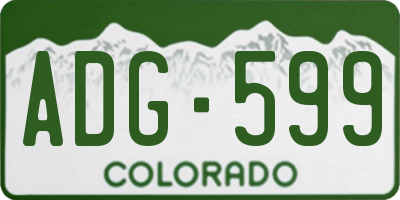 CO license plate ADG599