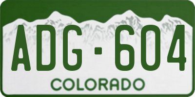 CO license plate ADG604