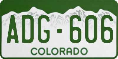 CO license plate ADG606