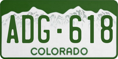 CO license plate ADG618