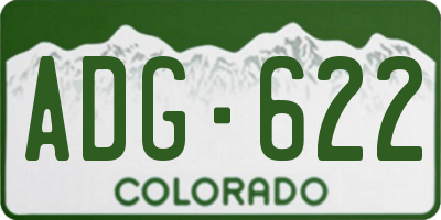 CO license plate ADG622