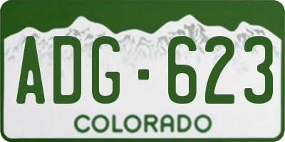 CO license plate ADG623