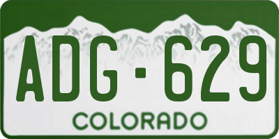 CO license plate ADG629