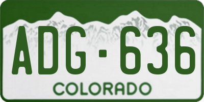 CO license plate ADG636