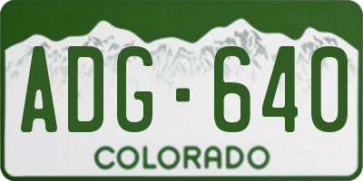 CO license plate ADG640