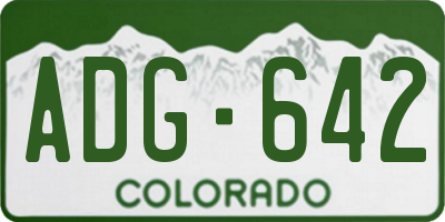 CO license plate ADG642
