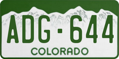 CO license plate ADG644