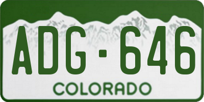 CO license plate ADG646