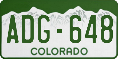 CO license plate ADG648