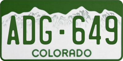 CO license plate ADG649