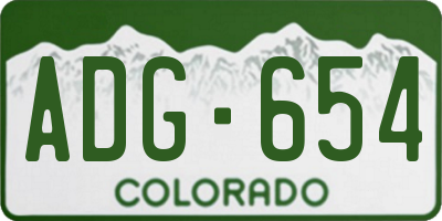 CO license plate ADG654