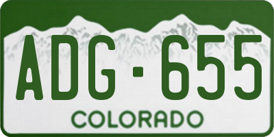 CO license plate ADG655