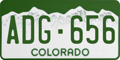 CO license plate ADG656