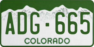CO license plate ADG665