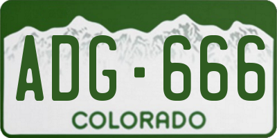 CO license plate ADG666