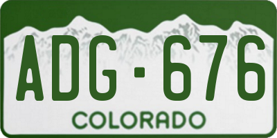 CO license plate ADG676