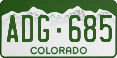 CO license plate ADG685
