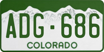 CO license plate ADG686