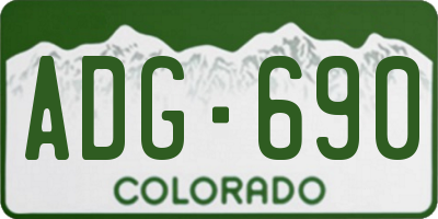 CO license plate ADG690