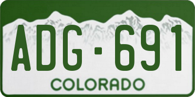 CO license plate ADG691