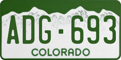 CO license plate ADG693