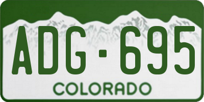 CO license plate ADG695