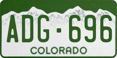 CO license plate ADG696